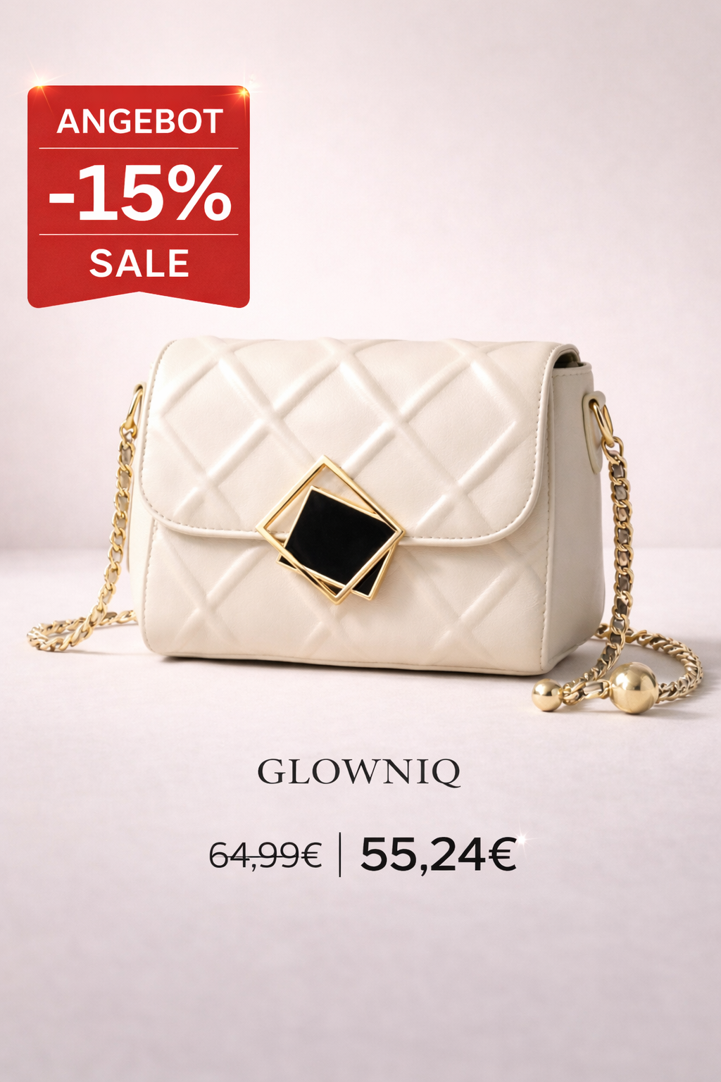 GLOWNIQ Gesteppte Luxe Leder-Umhängetasche