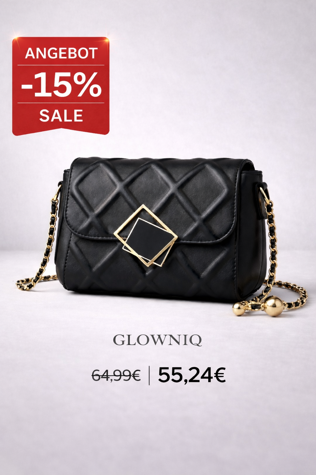 GLOWNIQ Gesteppte Luxe Leder-Umhängetasche