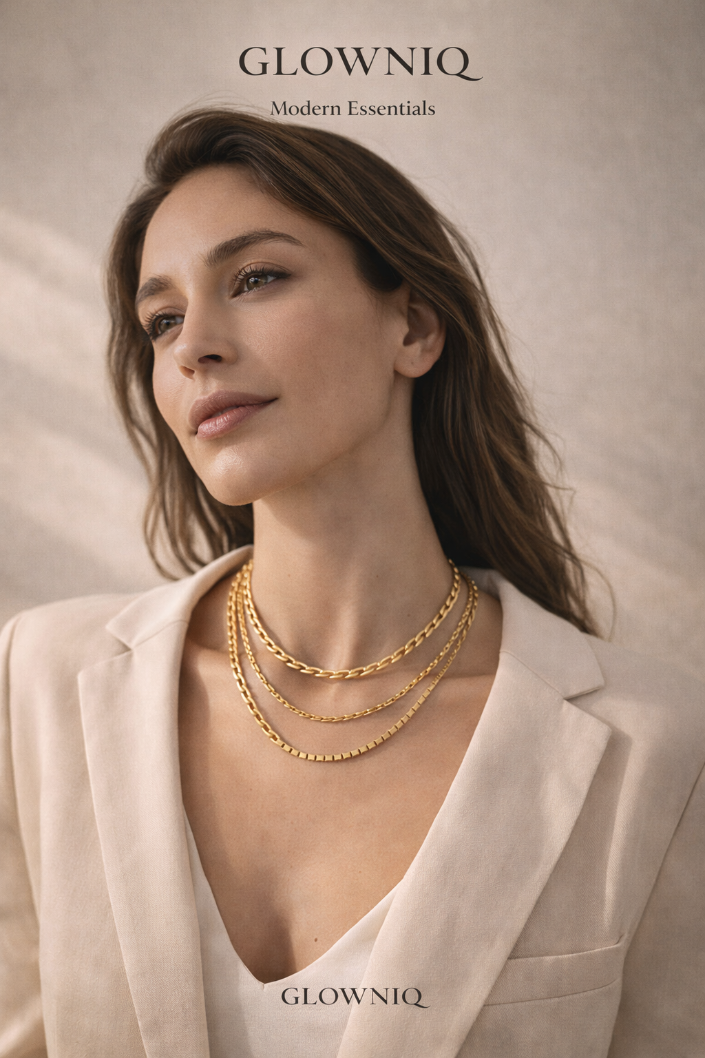 GLOWNIQ Layered Chain Necklace Set