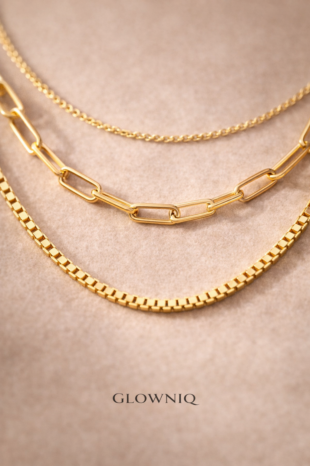 GLOWNIQ Layered Chain Necklace Set