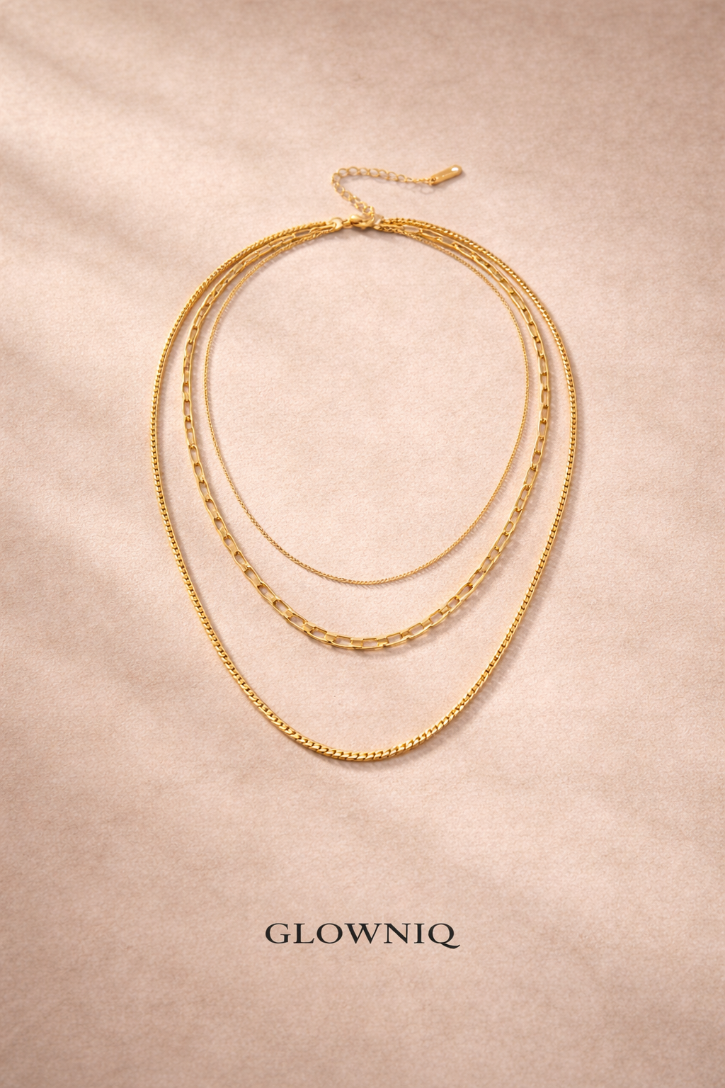 GLOWNIQ Layered Chain Necklace Set