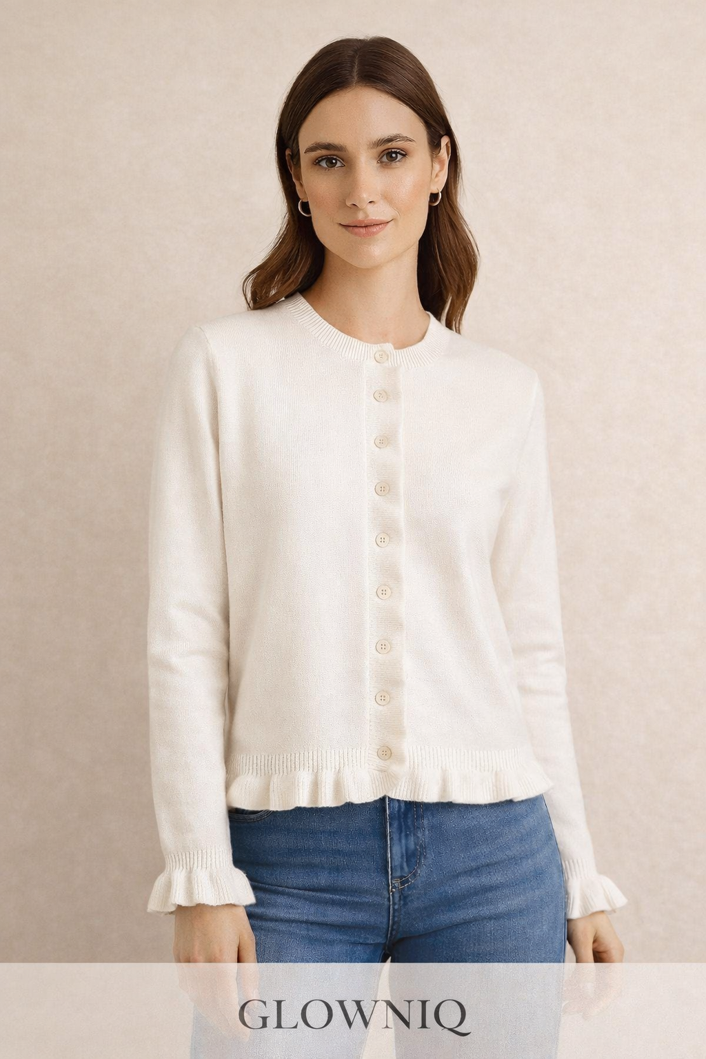 GLOWNIQ™ ÉLAN Rüschen-Cardigan