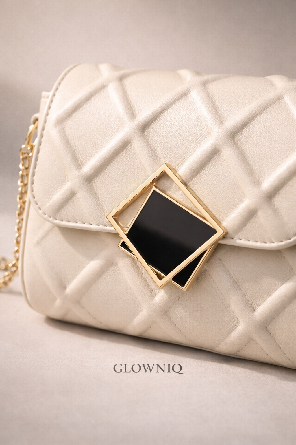 GLOWNIQ Gesteppte Luxe Leder-Umhängetasche