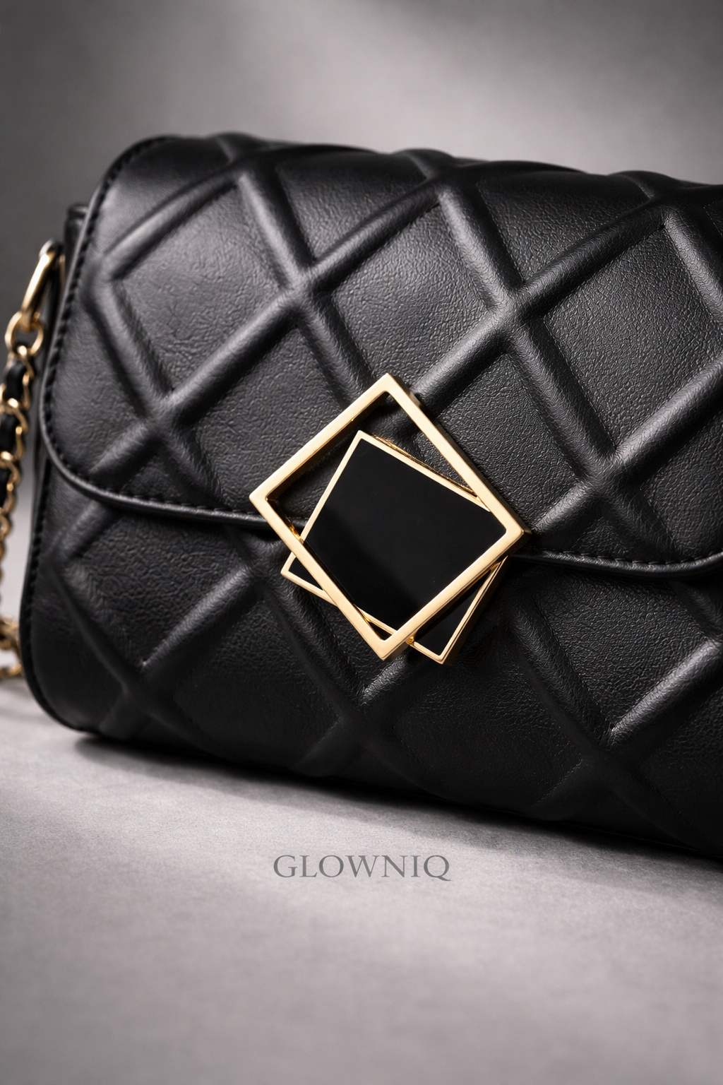 GLOWNIQ Gesteppte Luxe Leder-Umhängetasche