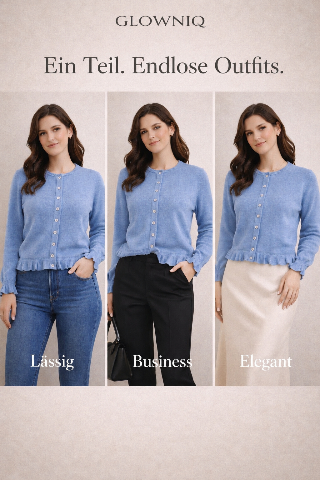 GLOWNIQ™ ÉLAN Rüschen-Cardigan