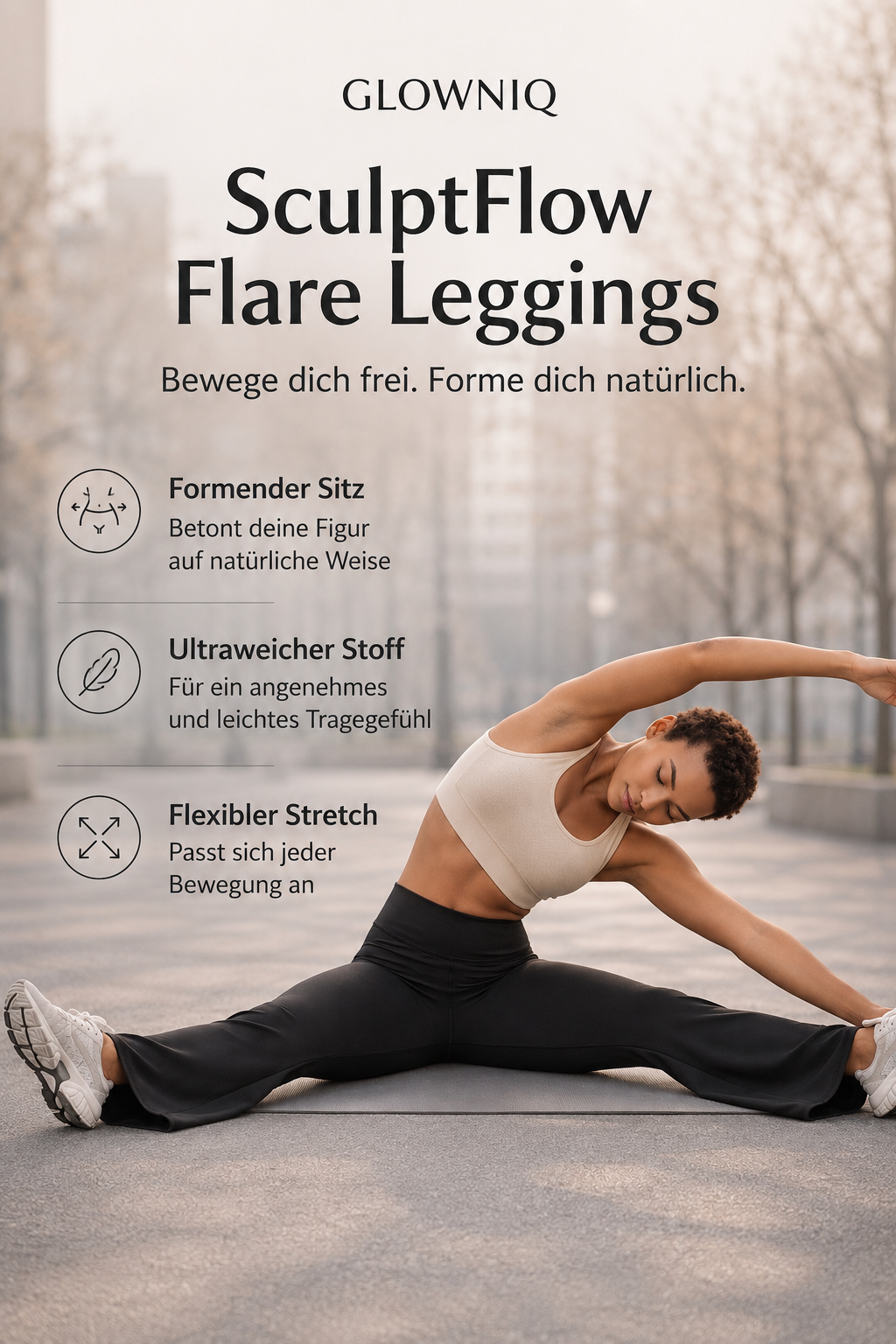 Glowniq™ CurveFlow Yoga-Hose mit Schlag