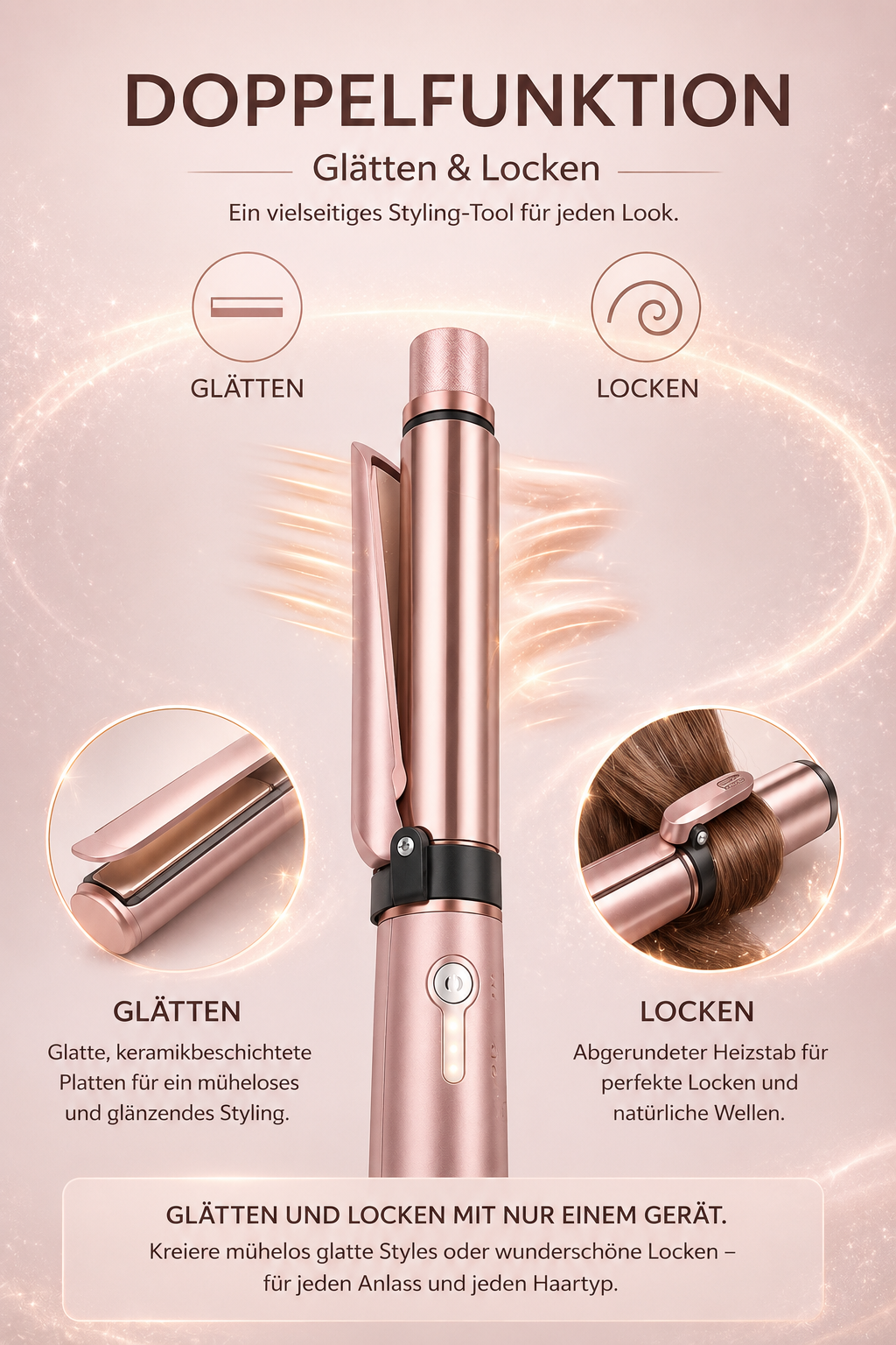 GLOWNIQ MiniStyle Pro – 2-in-1 Reisestyler