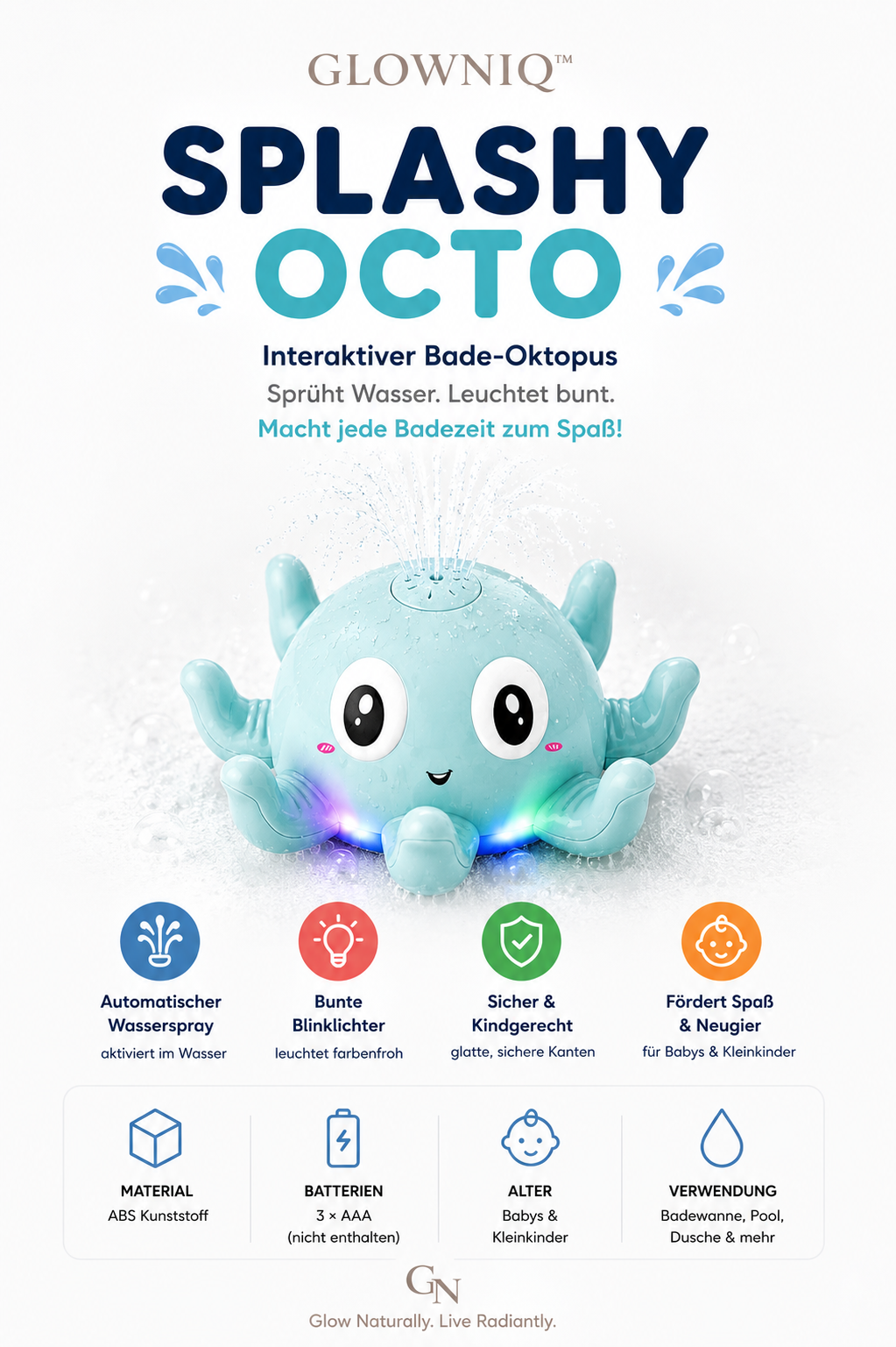 Glowniq™ Splashy Oktopus Badespielzeug