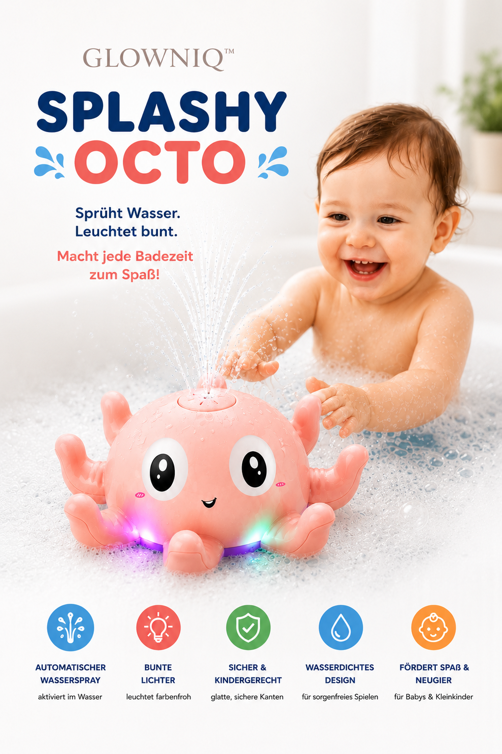 Glowniq™ Splashy Oktopus Badespielzeug