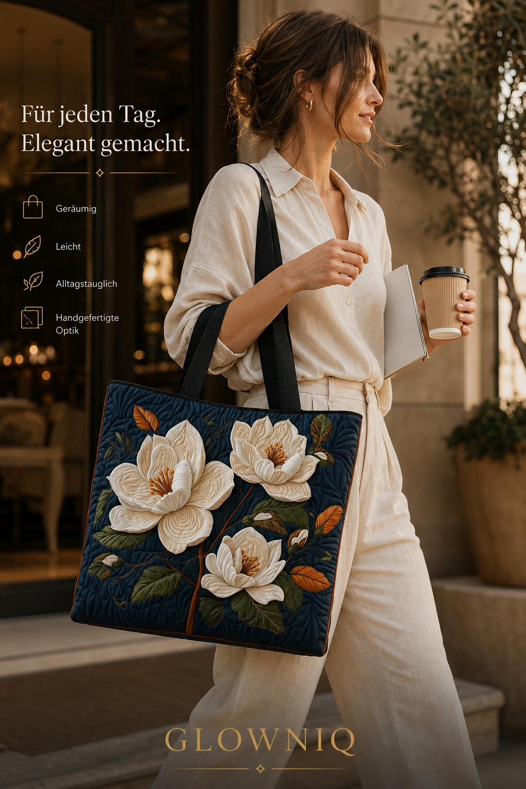 GLOWNIQ Magnolia Quilted Tote