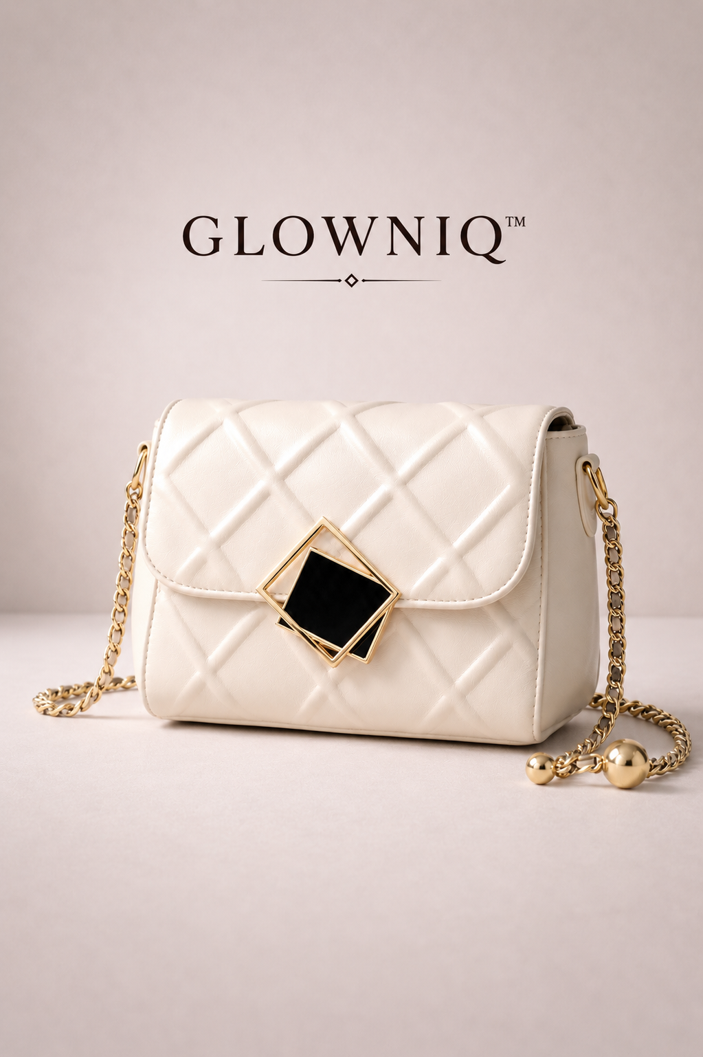 GLOWNIQ Gesteppte Luxe Leder-Umhängetasche