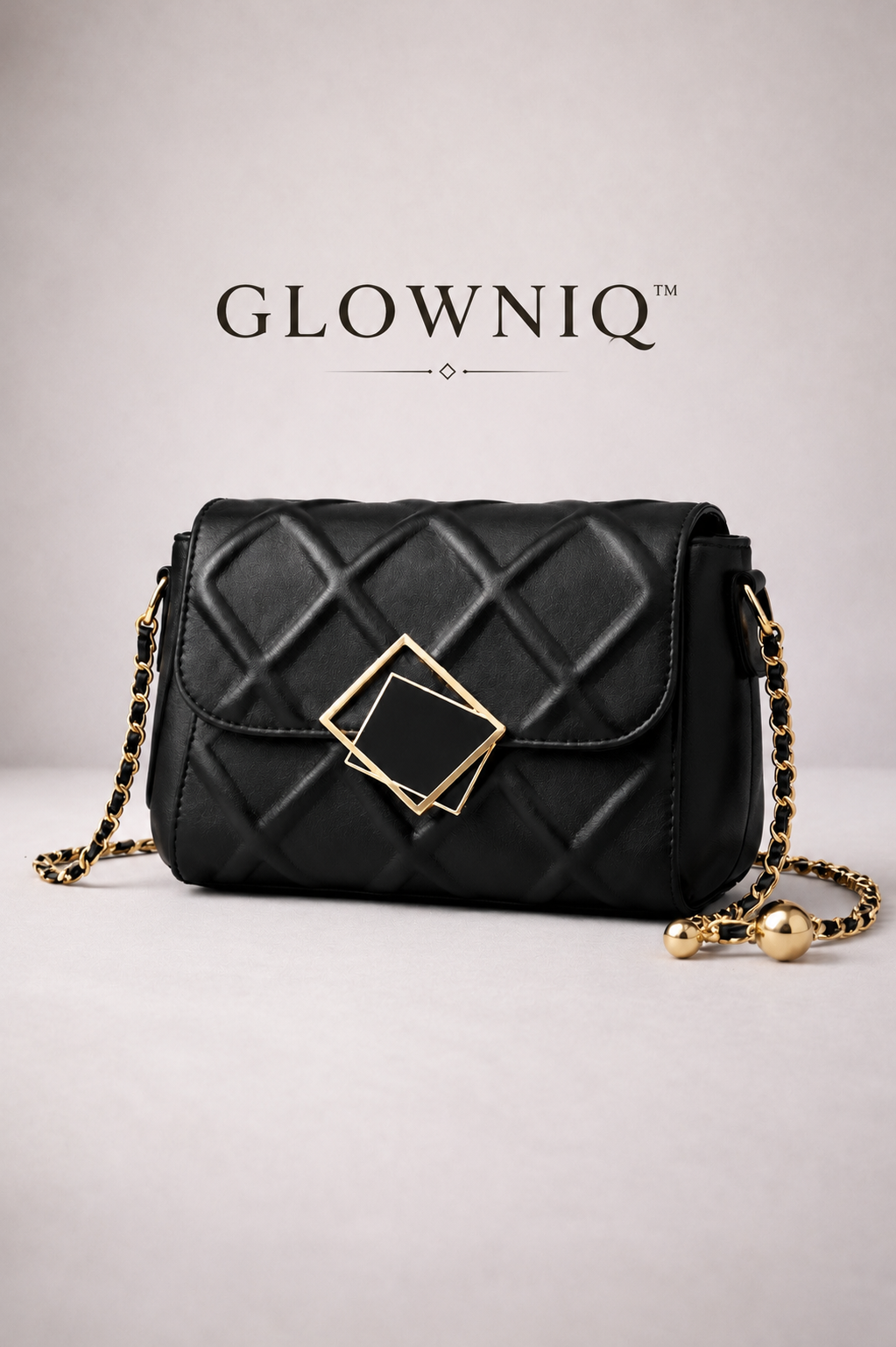GLOWNIQ Gesteppte Luxe Leder-Umhängetasche