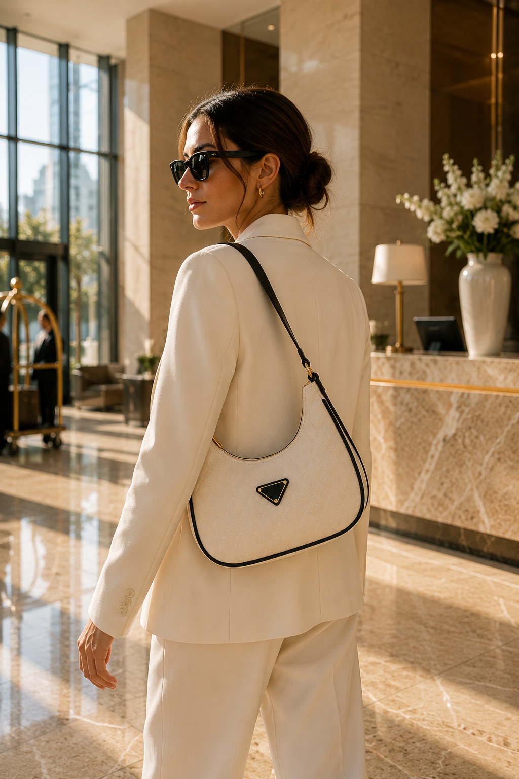 GLOWNIQ Amélie Karierte Crossbody-Tasche