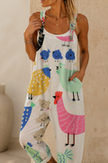 GLOWNIQ Meadow Muse Latzhose mit Hühnerprint