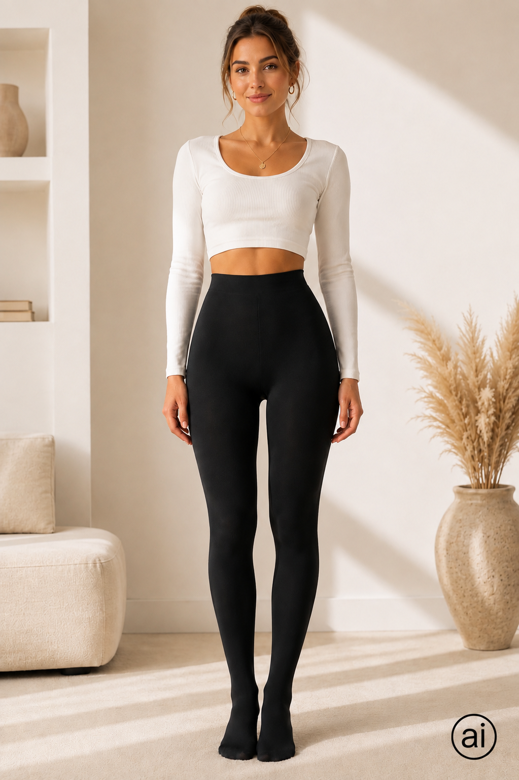 GLOWNIQ Thermelle Thermostrumpfhose mit Fleecefutter