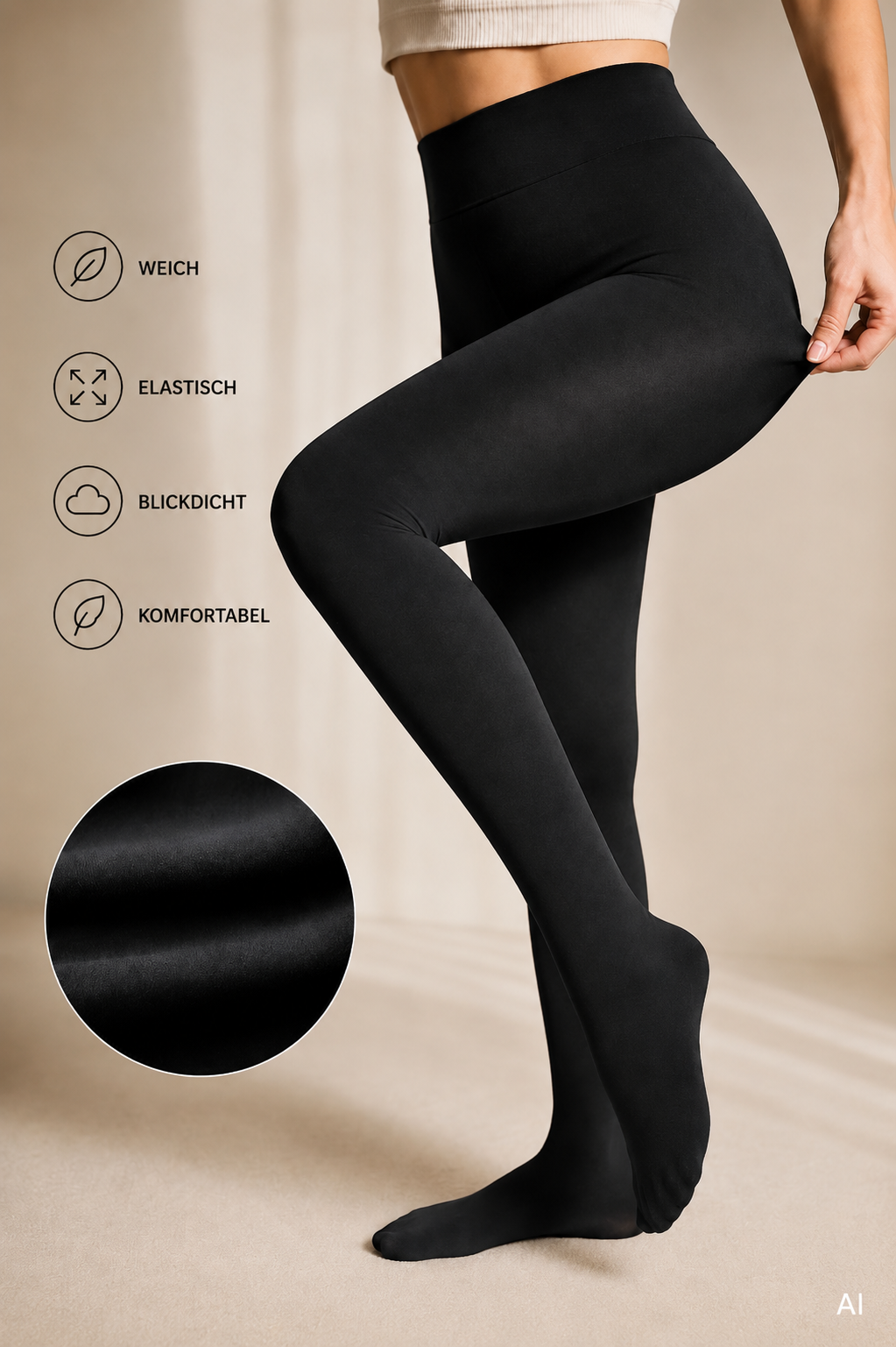 GLOWNIQ Thermelle Fleece-Lined Thermal Tights
