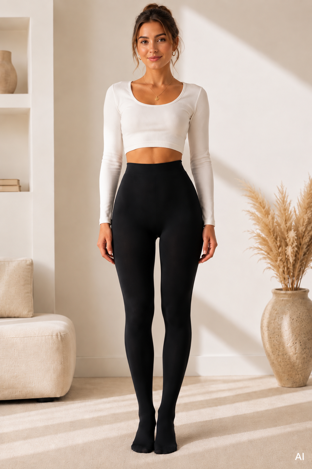 GLOWNIQ Thermelle Thermostrumpfhose mit Fleecefutter