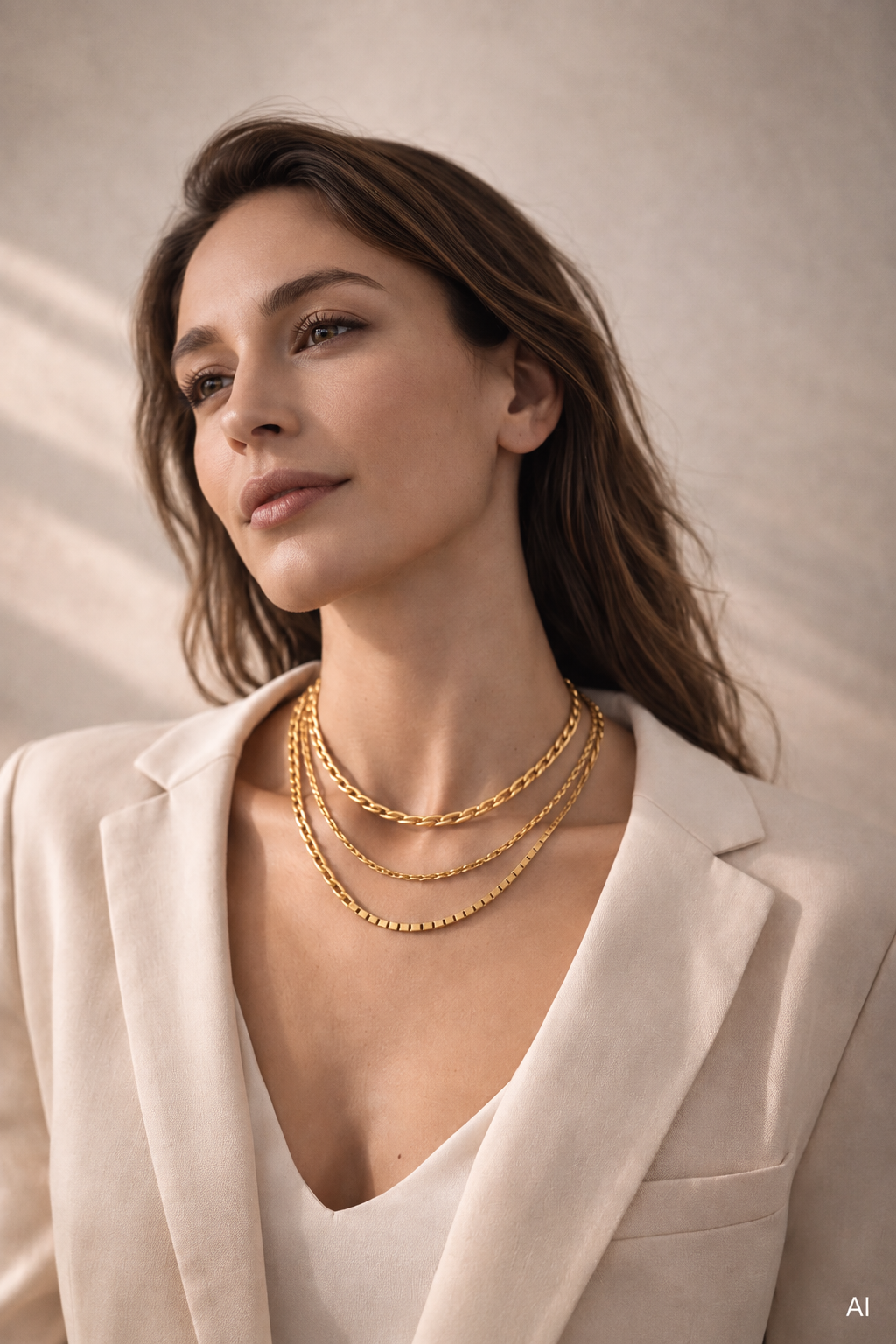 GLOWNIQ Layered Chain Necklace Set